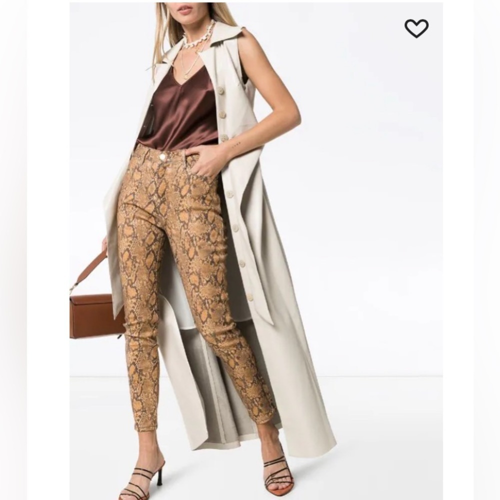 Frame Le High Skinny crop snake print jeans size 26